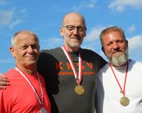 Die Doppeltrap-Sieger bei den Herren III: (von links) Martin Pfundstein, Hessenmeister Michael Eck und Marek Lach. (Foto: privat)