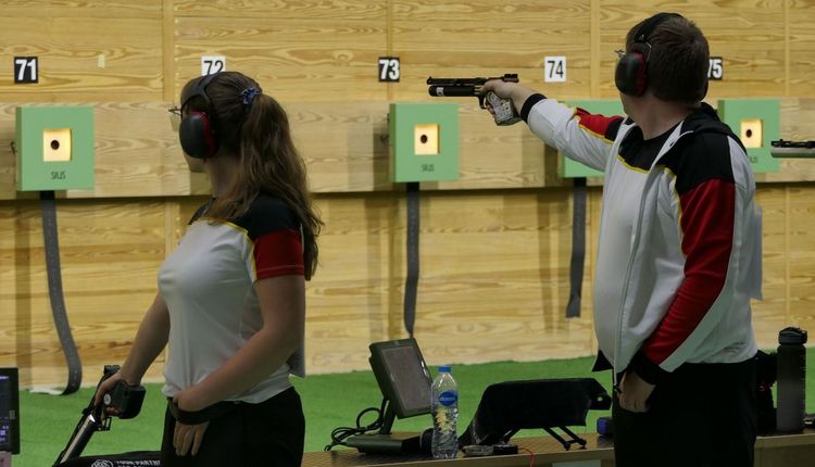 Doreen Vennekamp und Christian Reitz beim Mixed Team Wettbewerb bei der Weltmeisterschaft in Kairo. (Foto: DSB)