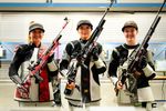 Die medaillengewinnerinnen mit dem Luftgewehr in Pilsen: (von links) Murielle Züger, Nele Stark und Katrin Grabowski. (Foto: Aleksander Wawrzynek)
