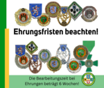 Wichtiger Hinweis: Fristen für Ehrungsanträge beachten!