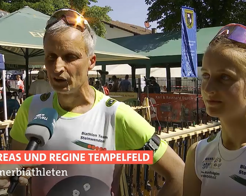 SWR begleitet Vater-Tochter-Duo Tempelfeld beim Sommerbiathlon