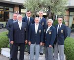 Die hessischen Teilnehmer an der Vorderlader-WM in Italien: (v.l.) Hans-Michael Würdinger, Teamkapitän Norbert Baumann, Reiner Holla, Trainer Walter Massing, Thomas Baumhakl, Delegationsleiter Günter Kunz, Alexander Schösser. (Foto: Sigrid Baumann)