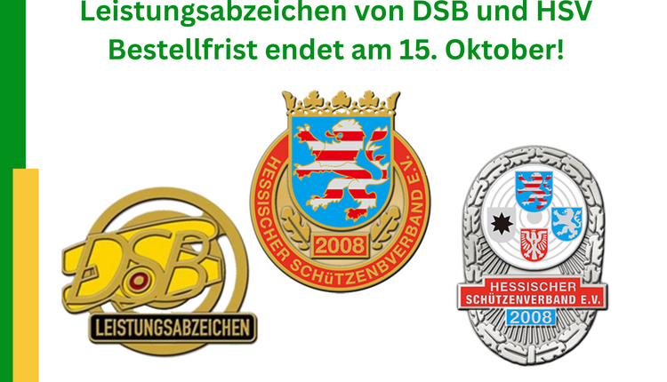 Leistungsabzeichen von DSB und HSV – Bestellfrist endet am 15. Oktober