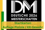 Startkarten Deutsche Meisterschaften Auflage Pistole / KK-Gewehr