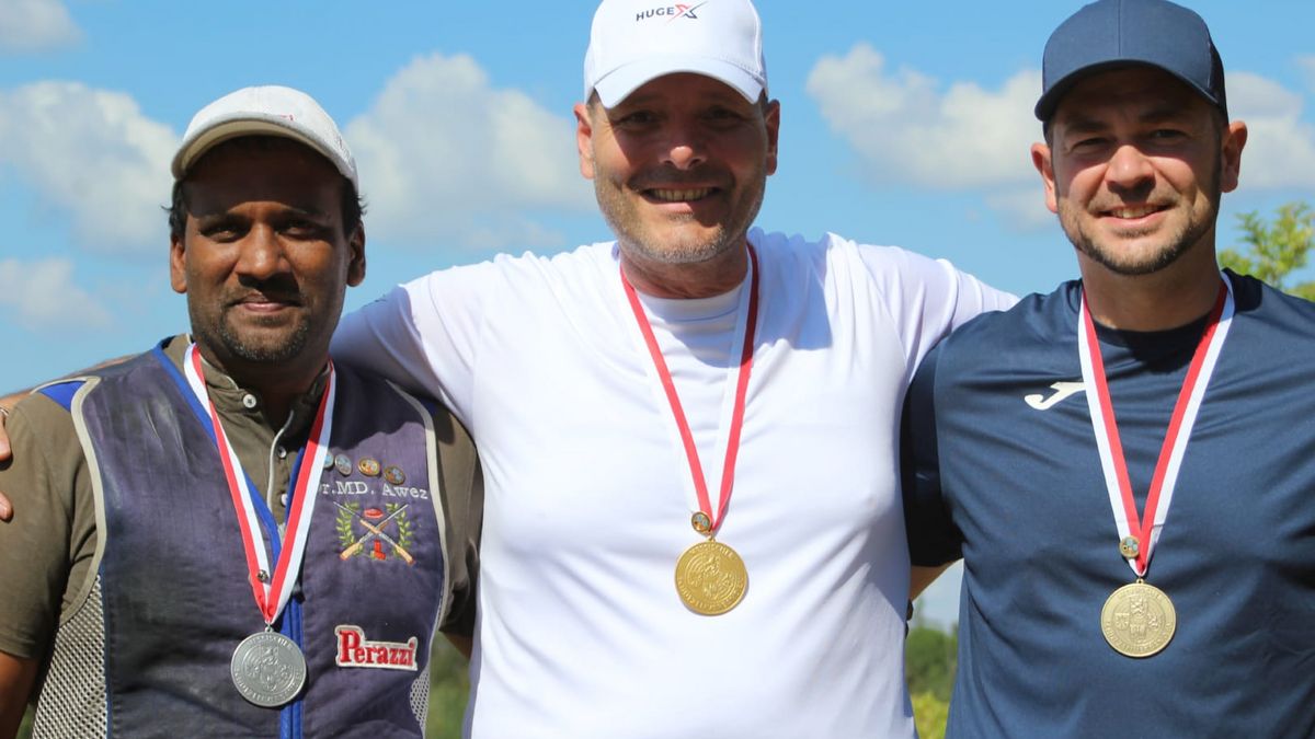 Die Sieger im Universaltrap bei den Herren: (von links) Mohammed Awez, Tamer Savas und Dennis Kurz. (Foto: privat)