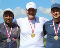 Die Sieger im Universaltrap bei den Herren: (von links) Mohammed Awez, Tamer Savas und Dennis Kurz. (Foto: privat)
