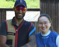 Jeweils drei Medaillen gewannen Hicham Abou Khodr (links) und Zhaniya Aidarkhova bei den Hesssichen Meisterschaften in den Skeet-Wettebwerben. (Foto: Michael Eck)