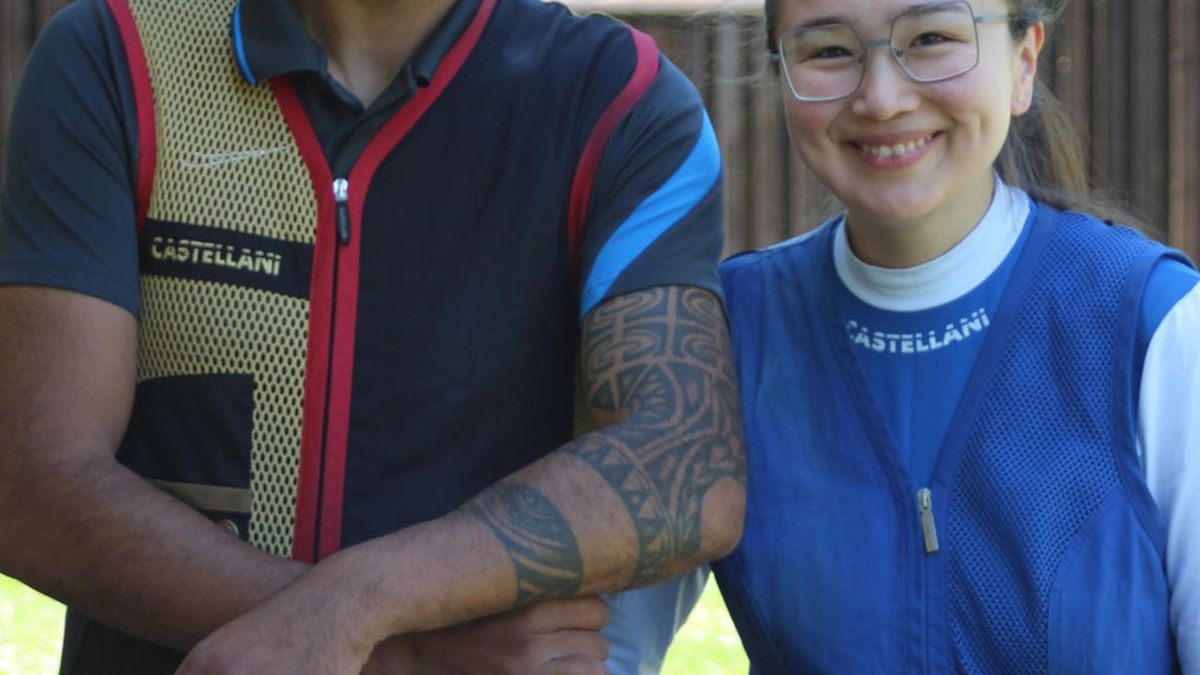 Jeweils drei Medaillen gewannen Hicham Abou Khodr (links) und Zhaniya Aidarkhova bei den Hesssichen Meisterschaften in den Skeet-Wettebwerben. (Foto: Michael Eck)