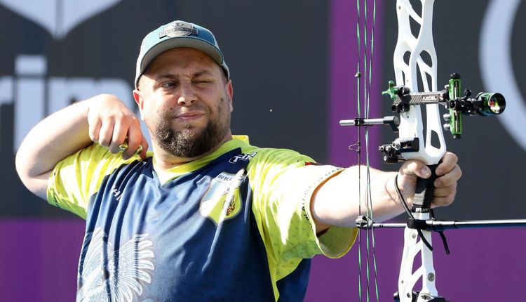 Bogenschütze mit Compoundbogen im Anschlag - Philipp Lutz vom SV BG Hanau startet bei den Deutschen Meisterschaften Bogen im Freien zur Titelverteidigung. (Foto: Werner Wabnitz)