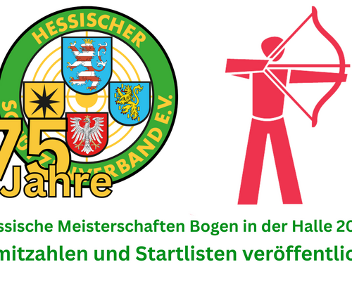 Hessische Meisterschaften Bogen Halle 2026: Limitzahlen und Startlisten online