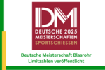 Limitzahlen DM Blasrohr veröffentlicht