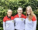 Sie nahmen für den hessischen Landeskader an den Internationalen Juniorenwettkämpfen 2024 in Pforzheim teil: Viktoria von Schönfels, Antonia Ziegler und Emma Pohlmann (von links). (Foto: Bill Murray)