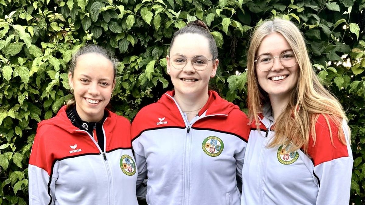 Sie nahmen für den hessischen Landeskader an den Internationalen Juniorenwettkämpfen 2024 in Pforzheim teil: Viktoria von Schönfels, Antonia Ziegler und Emma Pohlmann (von links). (Foto: Bill Murray)