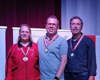 Die Medaillengewinner in der Seniorenklasse bei den Austria Open 2026: (von links) Katja Blos, Marco Schreieck und der Hesse Volker Appel. (Foto: privat)